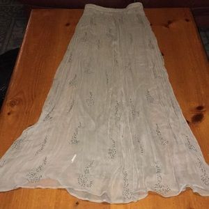 Chan Luu beaded silk maxi skirt